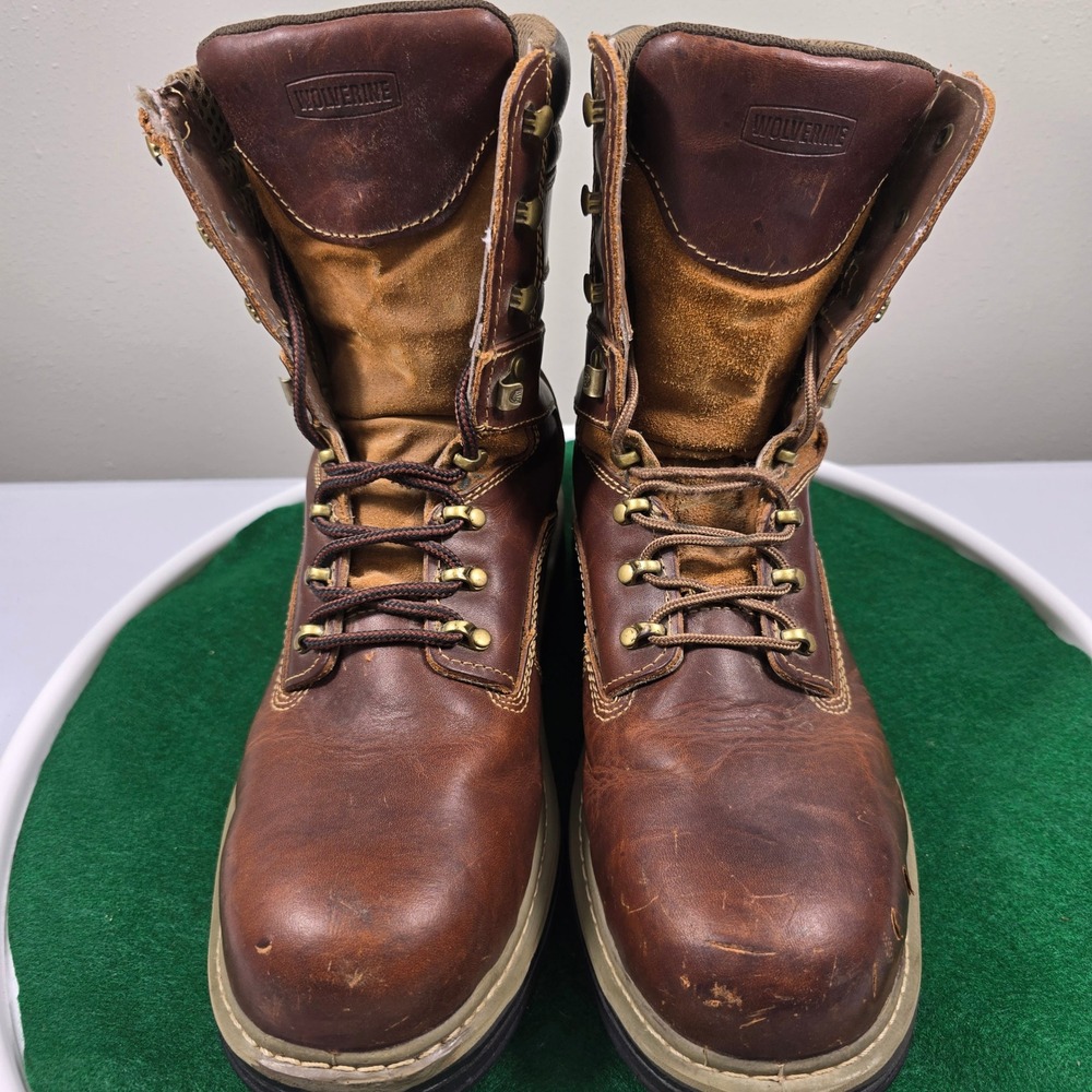 Wolverine MultiShox Contour Welt Work Boots Mens 11M Brown Leather W02423 8"